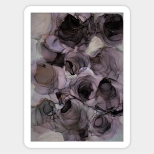 Abstract Purple and Black Roses Sticker